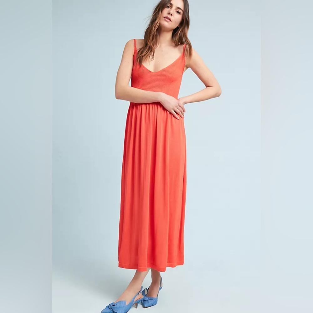 Mara Hoffman Delilah Ribbed Knit Dress, Poppy - Size Small